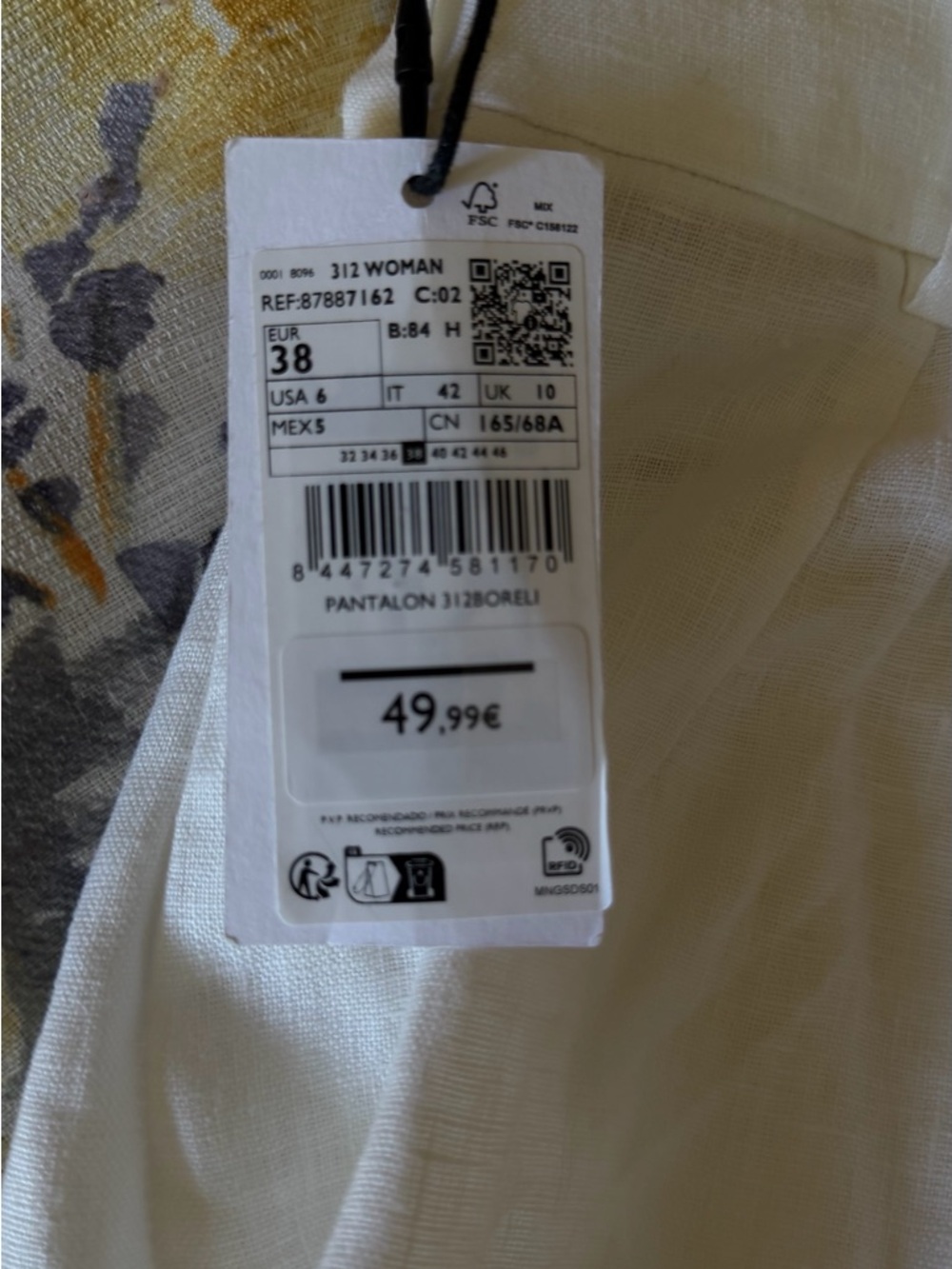 Zara White Linen Blend Pants